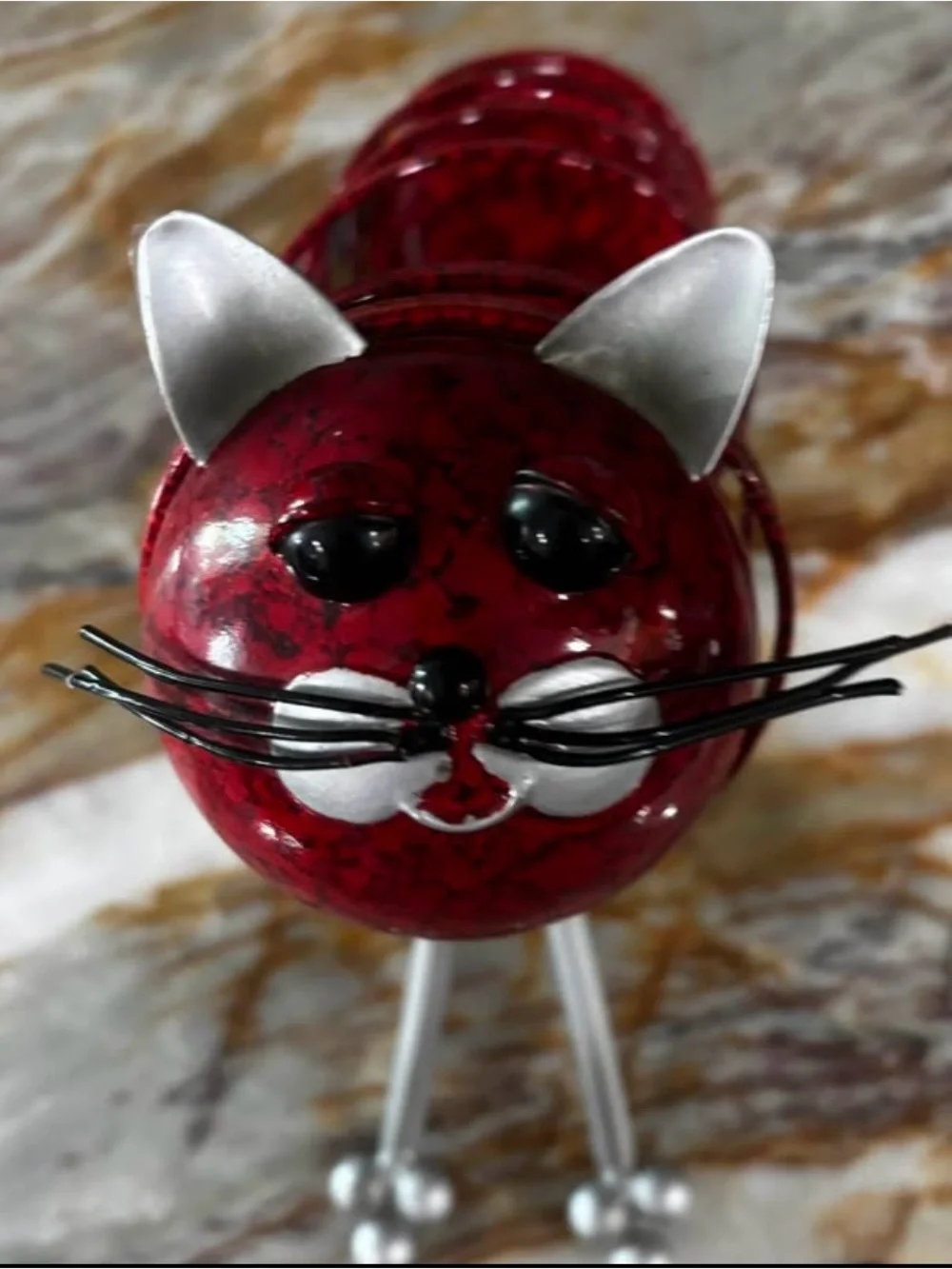 Whimsical  Red Cat Decorative Figurine - Brand wine holder